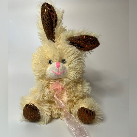 Extra Fluffy Bunny Plush Cream and Brown rabbit Greenbrier Stuffed animal - Picture 1 of 6